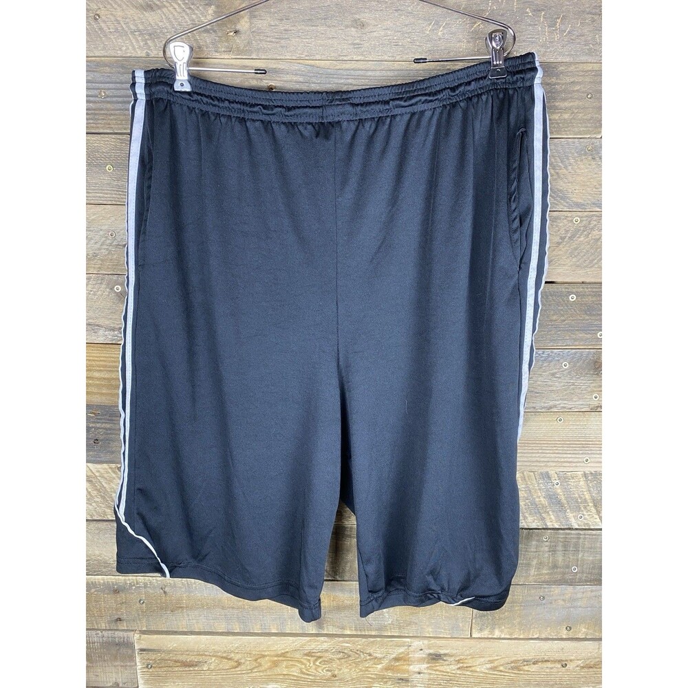 Victory Men's Sz 4XL Activewear Basketball Shorts Black With White Stripes